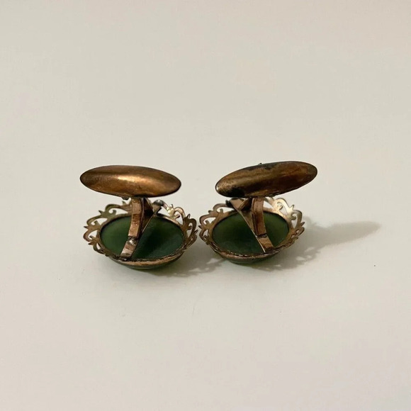 Vintage Cuff Links and Tie Tack with  Chain - Picture 4 of 14